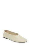 Khaite Marcy Leather Ballerina Flats In Off White