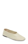 Khaite Marcy Leather Ballerina Flats In Neutrals