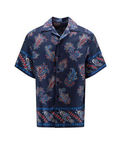 Etro Paisley Printed Short In Blue