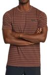 Rvca Sport Vent Stripe Performance Graphic T-shirt In Burgundy