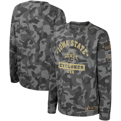Colosseum Kids' Youth  Camo Iowa State Cyclones Oht Military Appreciation Dark Star Long Sleeve T-shirt