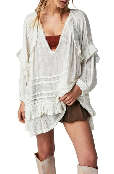 Free People Tamasi Ruffle Tunic In Ivory