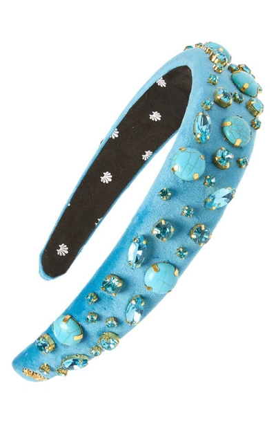 Lele Sadoughi Pebble Crystal Alice Headband In Turquoise