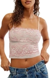FREE PEOPLE INTIMATELY FP DOUBLE DATE EMBROIDERED MESH CROP CAMISOLE