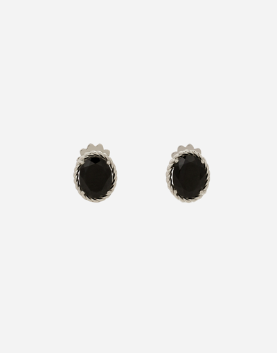 Dolce & Gabbana Anna Earrings In White Gold 18kt And Black Spinels