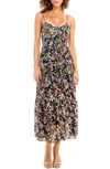 SOCIALITE FLORAL TIERED BUTTON-UP DRESS