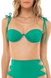 Agua Bendita Donna Underwire Bikini Top In Green