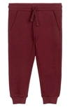 Miles Baby Kids' French Terry Joggers In Burgundy