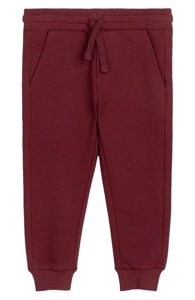 Miles Baby Kids' French Terry Joggers In Burgundy