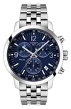 Tissot Prc 200 Chronograph Quartz Blue Dial Mens Watch T114.417.11.047.00 In Silver/blue
