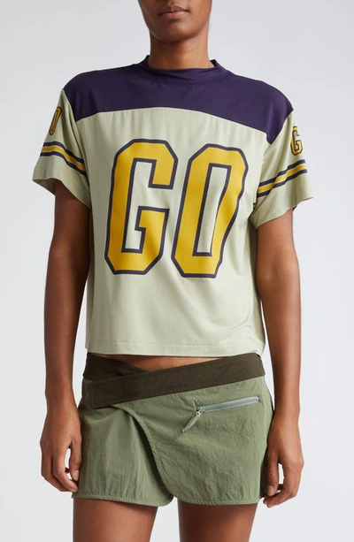 Miaou Green & Navy Knox T-shirt In Go Marigold
