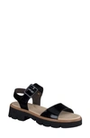 Paul Green Tasha Lug Sole Sandal In Black Patent