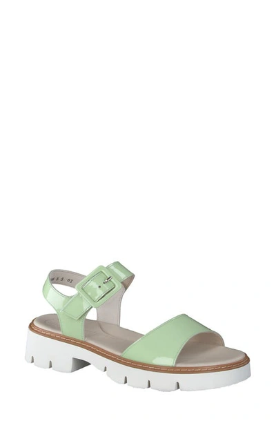 Paul Green Tasha Lug Sole Sandal In Jade Soft Patent