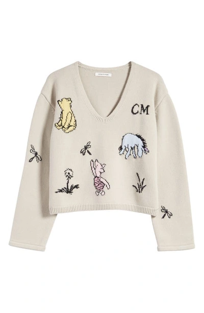 Connor Mcknight X Disney Winnie The Pooh Intarsia Merino Wool Sweater In Beige