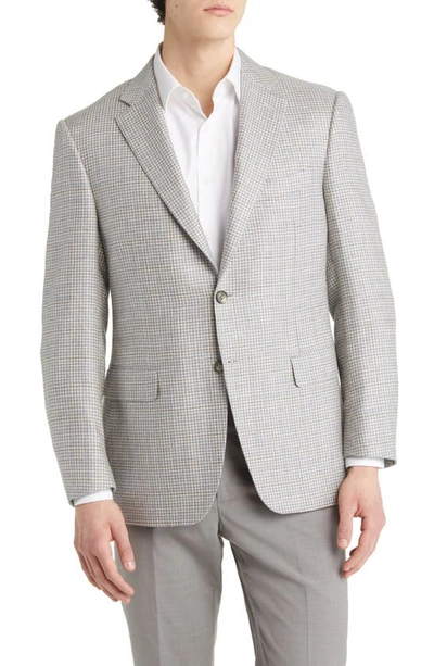 Canali Siena Houndstooth Silk Sport Coat In Grey