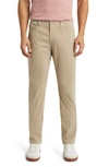 Ag Everett Sueded Stretch Sateen Straight Fit Pants In Dusty Wheat
