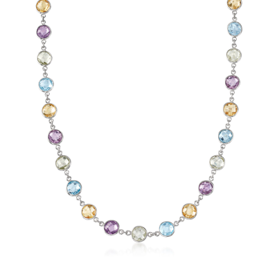 Ross-simons Multi-stone Necklace In Sterling Silver