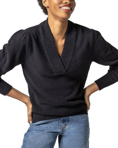 Lilla P Crossed V-neck Sweater In Black
