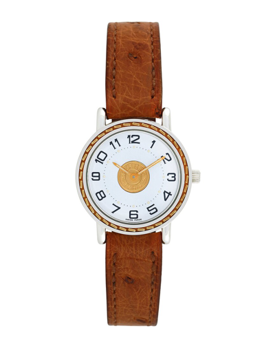 Hermes Hermès Women's Sellier Watch, Circa 2000s (authentic ) In Brown