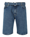 Off-white Belted Denim Shorts In Blue