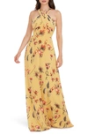DRESS THE POPULATION BRENNA FLORAL SHEATH GOWN