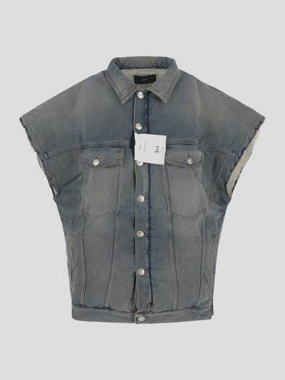 3x1 Denim Gilet In Blue