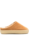 Isabel Marant Fozee Suede Flatform Mules In Camel