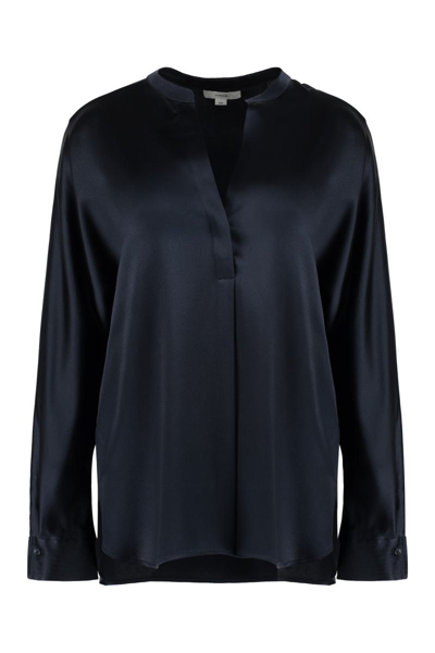 Vince Silk Blouse In Blue