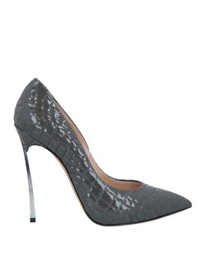 Casadei Woman Pumps Lead Size 9 Soft Leather In Grey