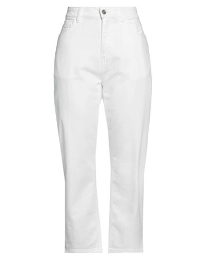 Jucca Woman Jeans White Size 31 Cotton, Elastane