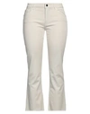 Re-hash Re_hash Woman Pants Ivory Size 28 Cotton, Elastane In White