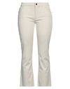 Re-hash Re_hash Woman Pants Ivory Size 26 Cotton, Elastane In White