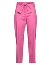 Shirtaporter Woman Pants Fuchsia Size 12 Cotton In Pink