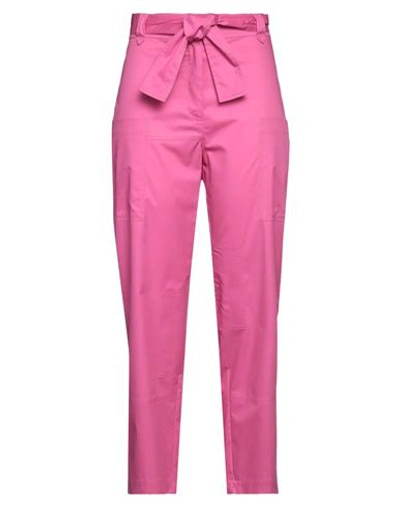 Shirtaporter Woman Pants Fuchsia Size 12 Cotton In Pink