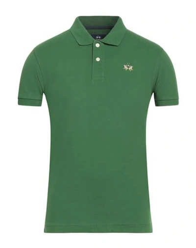 LA MARTINA LA MARTINA MAN POLO SHIRT GREEN SIZE L COTTON, ELASTANE