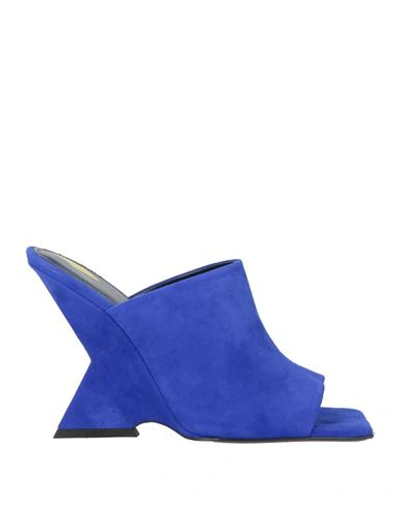 Attico The  Woman Sandals Bright Blue Size 9.5 Soft Leather