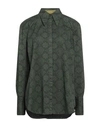 LE SARTE PETTEGOLE LE SARTE PETTEGOLE WOMAN SHIRT DARK GREEN SIZE 6 COTTON, ELASTANE