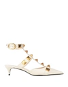 Valentino Garavani Woman Sandals Ivory Size 7.5 Soft Leather In White