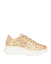 Stokton Woman Sneakers Gold Size 7 Soft Leather