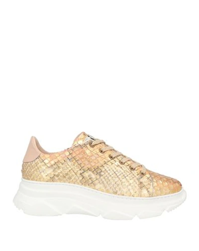 Stokton Woman Sneakers Gold Size 7 Soft Leather