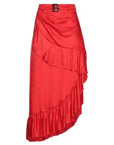 Balmain Woman Mini Skirt Red Size 6 Silk