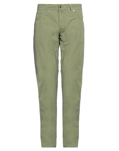 Jacob Cohёn Man Pants Light Green Size 35 Cotton In Green
