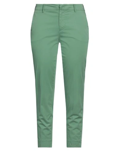 Pt Torino Woman Pants Green Size 4 Cotton, Elastane In Green