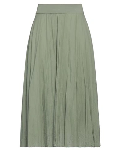 European Culture Woman Maxi Skirt Sage Green Size Xxs Cotton, Lycra
