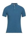 Gran Sasso Man Polo Shirt Slate Blue Size 34 Cotton