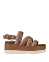 Mou Woman Sandals Camel Size 9 Leather In Beige