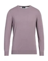Drumohr Man Sweater Mauve Size 40 Cotton In Purple