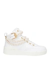 Moschino Woman Sneakers White Size 10 Calfskin In White