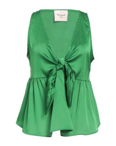 Mariuccia Woman Top Green Size L Polyester In Green