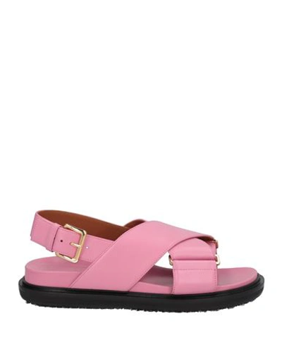 Marni Woman Sandals Pink Size 7 Soft Leather